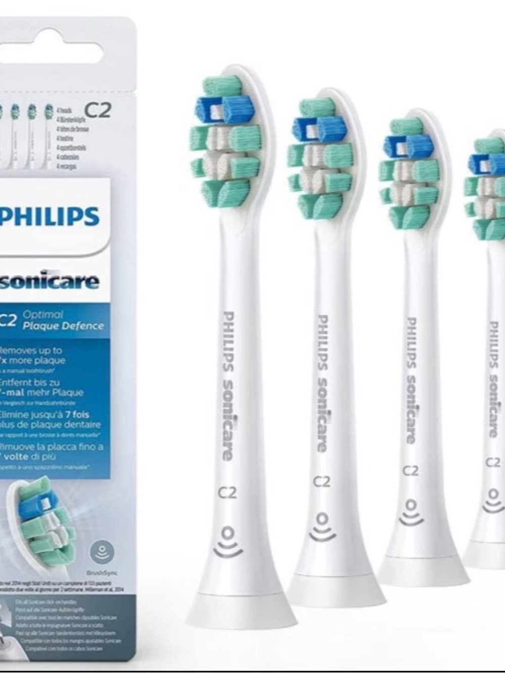 4 Pack of Philips Sonicare C2 Replacement Brush Heads - New